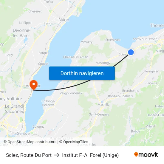 Sciez, Route Du Port to Institut F.-A. Forel (Unige) map
