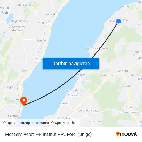 Messery, Veret to Institut F.-A. Forel (Unige) map