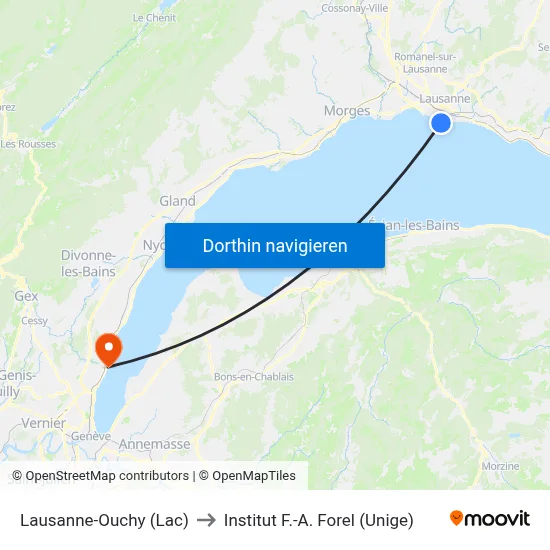 Lausanne-Ouchy (Lac) to Institut F.-A. Forel (Unige) map