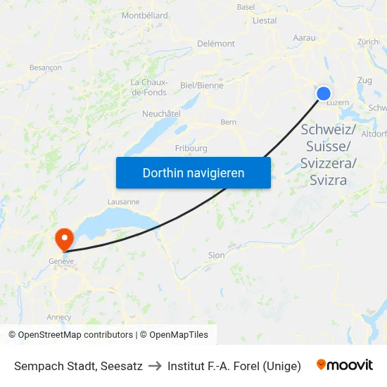 Sempach Stadt, Seesatz to Institut F.-A. Forel (Unige) map