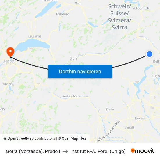 Gerra (Verzasca), Predell to Institut F.-A. Forel (Unige) map