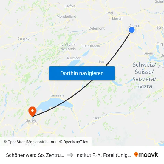 Schönenwerd So, Zentrum to Institut F.-A. Forel (Unige) map