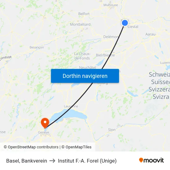 Basel, Bankverein to Institut F.-A. Forel (Unige) map