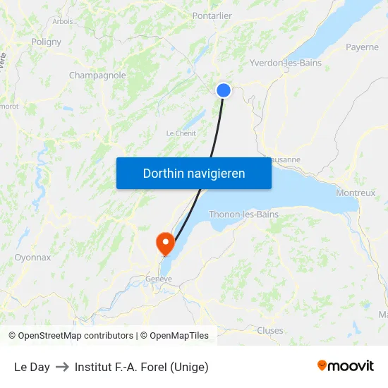 Le Day to Institut F.-A. Forel (Unige) map