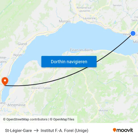 St-Légier-Gare to Institut F.-A. Forel (Unige) map