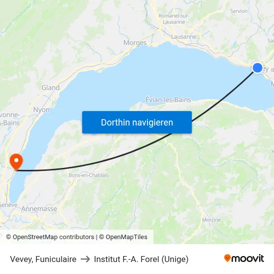 Vevey, Funiculaire to Institut F.-A. Forel (Unige) map
