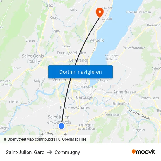 Saint-Julien, Gare to Commugny map
