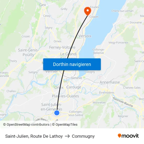 Saint-Julien, Route De Lathoy to Commugny map