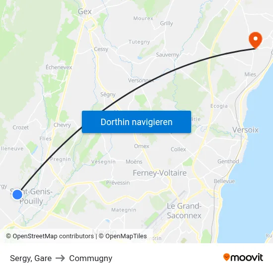 Sergy, Gare to Commugny map