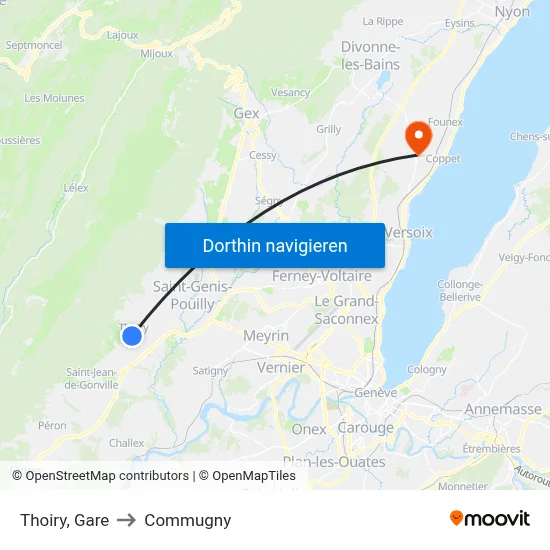 Thoiry, Gare to Commugny map