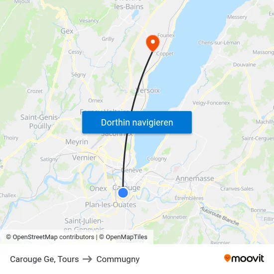 Carouge Ge, Tours to Commugny map