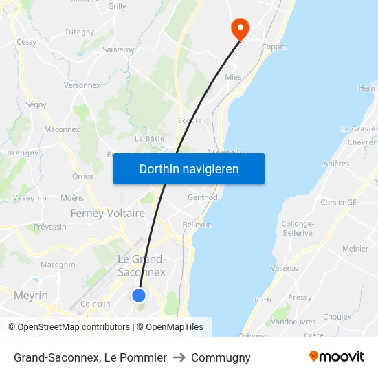 Grand-Saconnex, Le Pommier to Commugny map