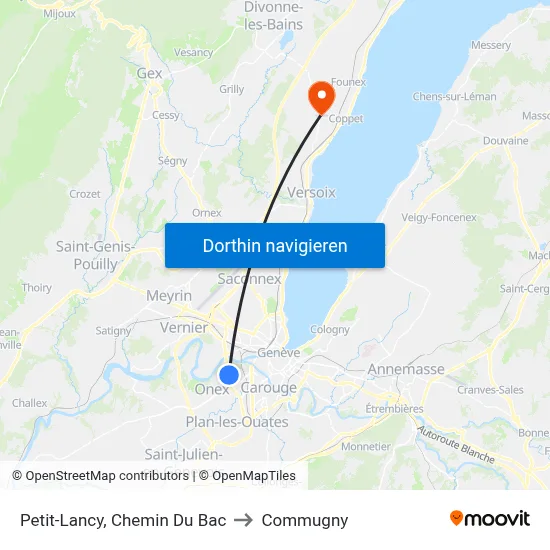 Petit-Lancy, Chemin Du Bac to Commugny map