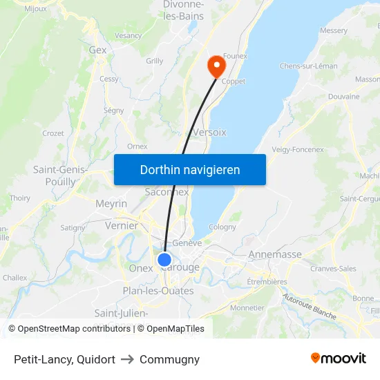 Petit-Lancy, Quidort to Commugny map