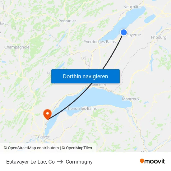 Estavayer-Le-Lac, Co to Commugny map