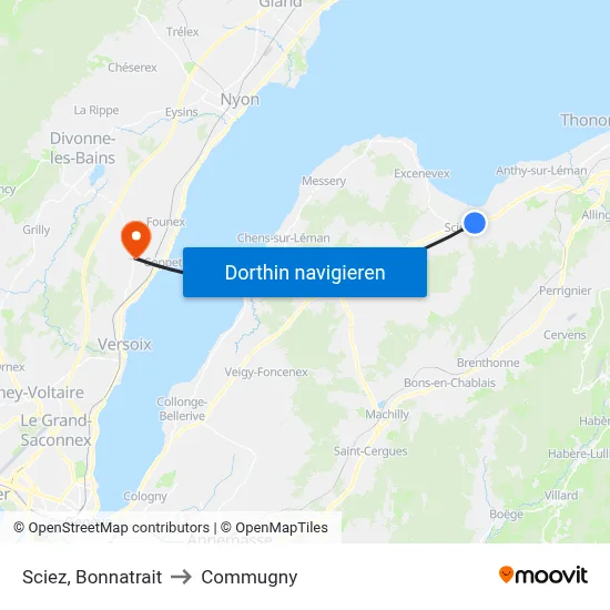 Sciez, Bonnatrait to Commugny map