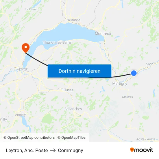 Leytron, Anc. Poste to Commugny map