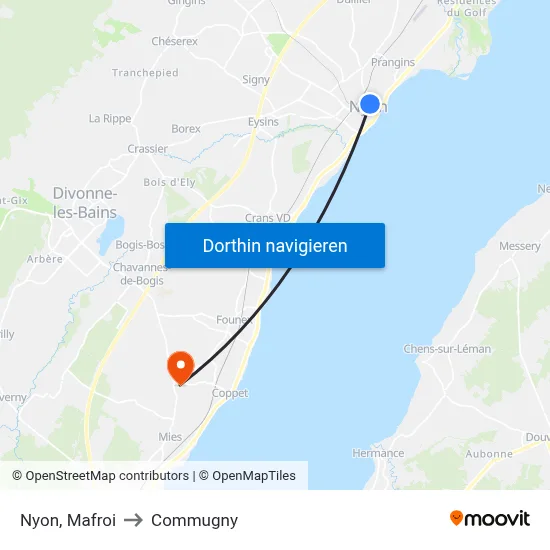 Nyon, Mafroi to Commugny map