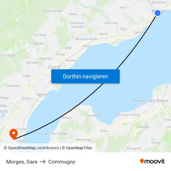 Morges, Gare to Commugny map