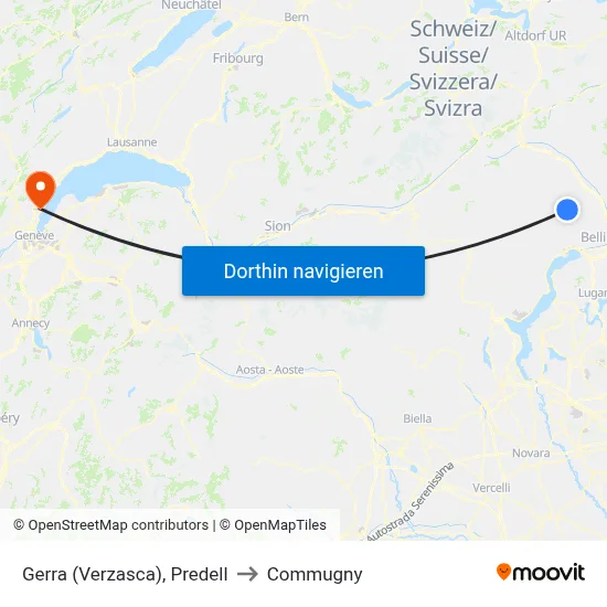 Gerra (Verzasca), Predell to Commugny map