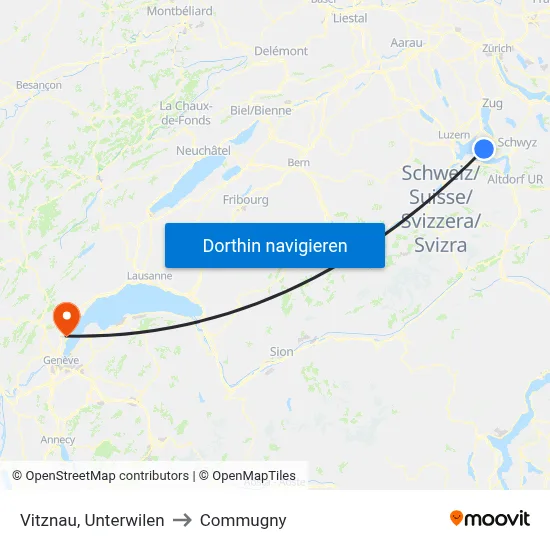 Vitznau, Unterwilen to Commugny map