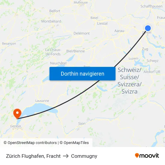 Zürich Flughafen, Fracht to Commugny map