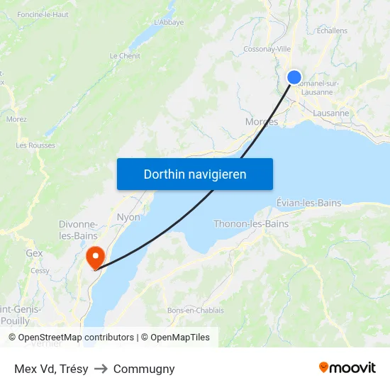 Mex Vd, Trésy to Commugny map