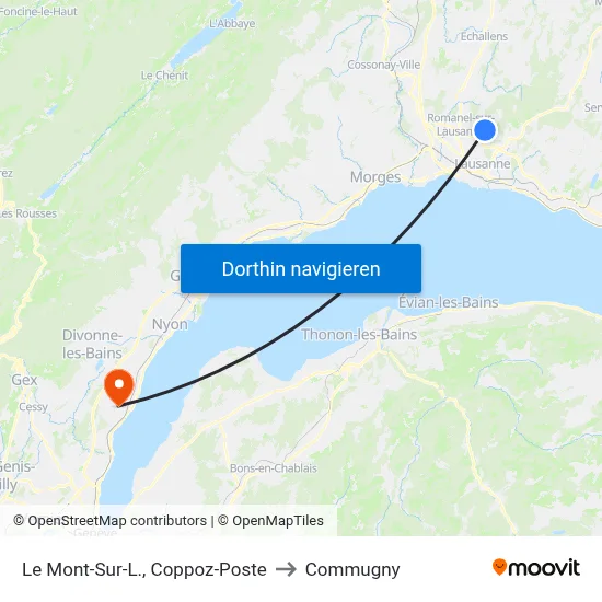 Le Mont-Sur-L., Coppoz-Poste to Commugny map