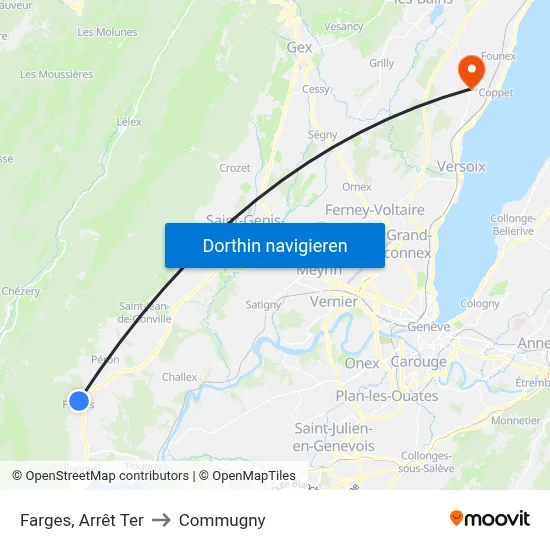 Farges, Arrêt Ter to Commugny map