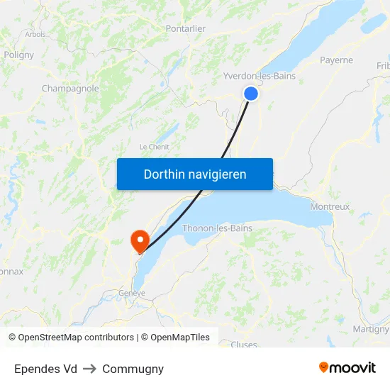 Ependes Vd to Commugny map