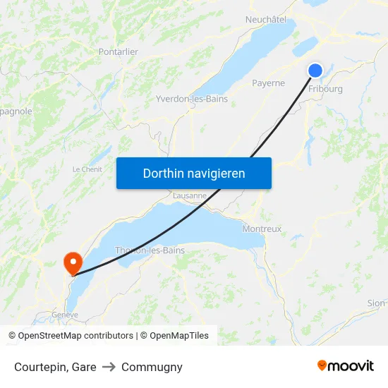 Courtepin, Gare to Commugny map