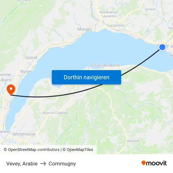 Vevey, Arabie to Commugny map