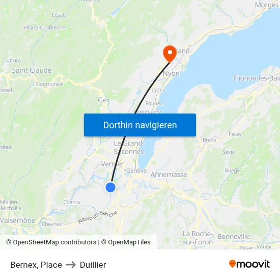 Bernex, Place to Duillier map