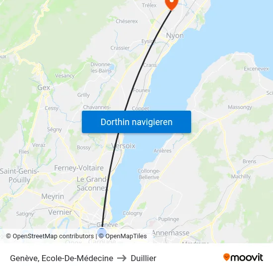 Genève, Ecole-De-Médecine to Duillier map