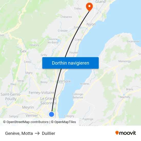 Genève, Motta to Duillier map
