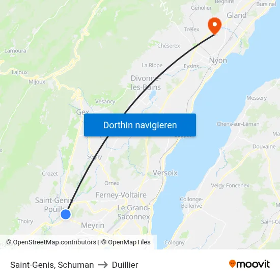 Saint-Genis, Schuman to Duillier map