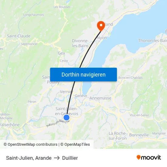 Saint-Julien, Arande to Duillier map