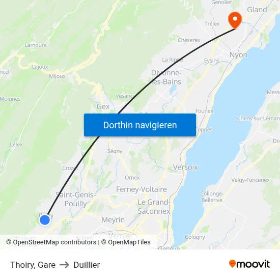 Thoiry, Gare to Duillier map