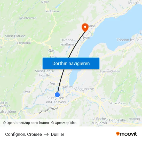 Confignon, Croisée to Duillier map