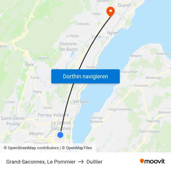 Grand-Saconnex, Le Pommier to Duillier map