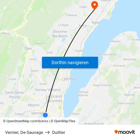 Vernier, De-Sauvage to Duillier map