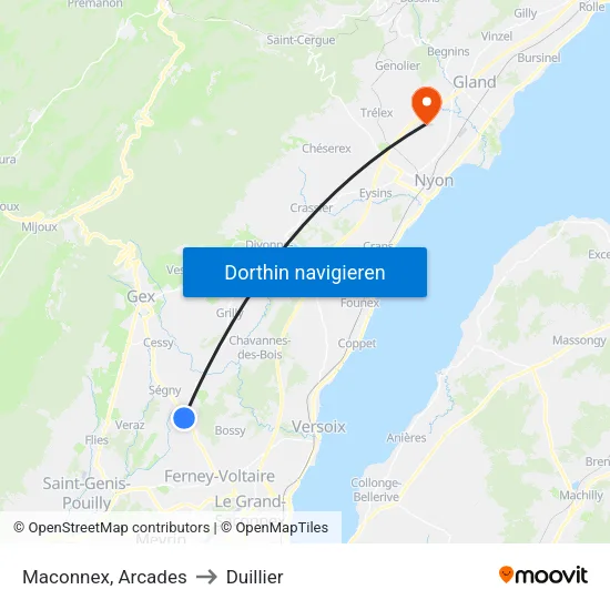 Maconnex, Arcades to Duillier map