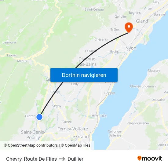 Chevry, Route De Flies to Duillier map