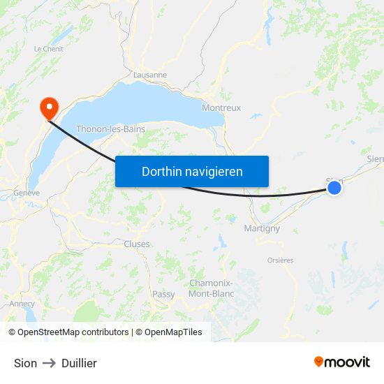 Sion to Duillier map