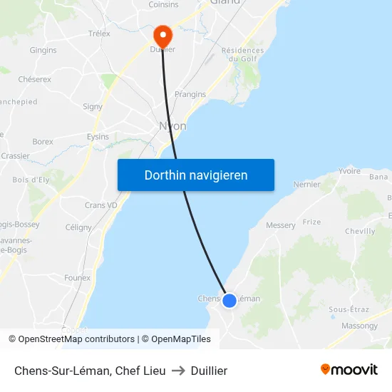 Chens-Sur-Léman, Chef Lieu to Duillier map
