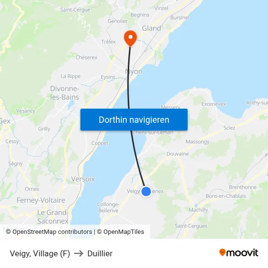 Veigy, Village (F) to Duillier map
