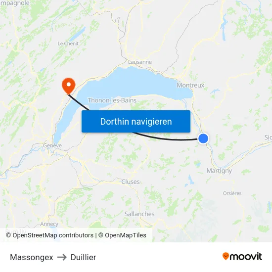 Massongex to Duillier map