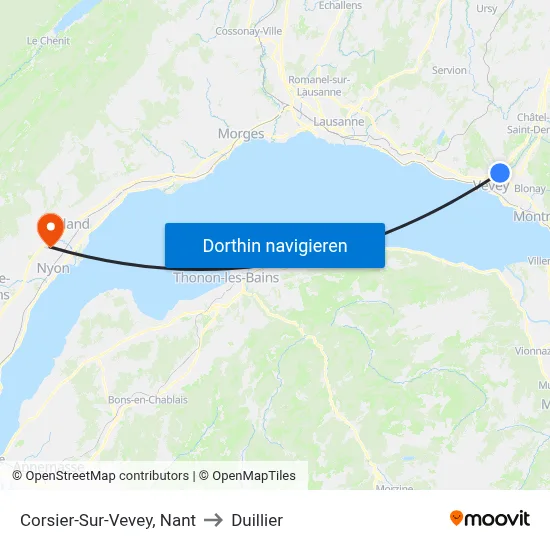 Corsier-Sur-Vevey, Nant to Duillier map