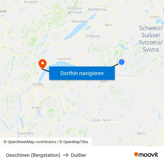 Oeschinen (Bergstation) to Duillier map