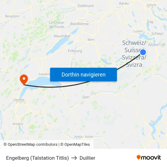 Engelberg (Talstation Titlis) to Duillier map